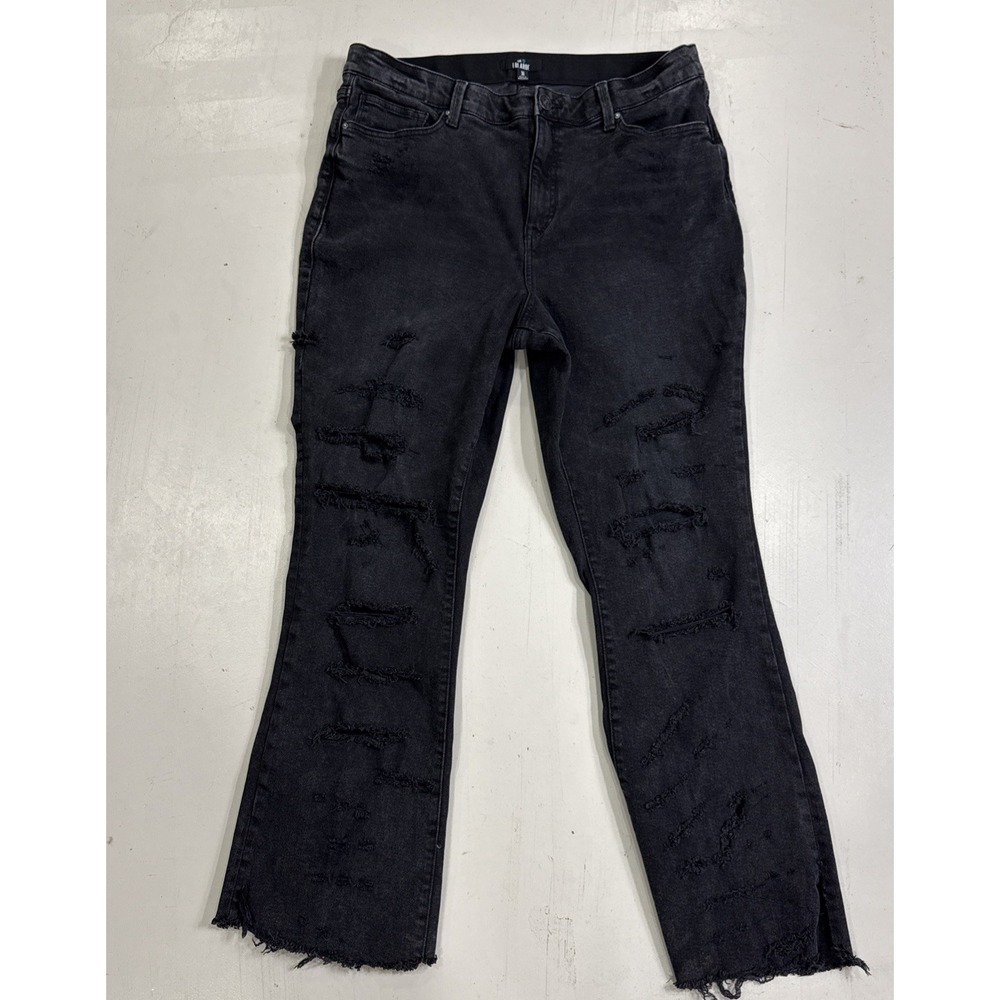 Lularoe Jeans Women's 36 Simply High Rise Stretch Distressed Denim Black Jeans